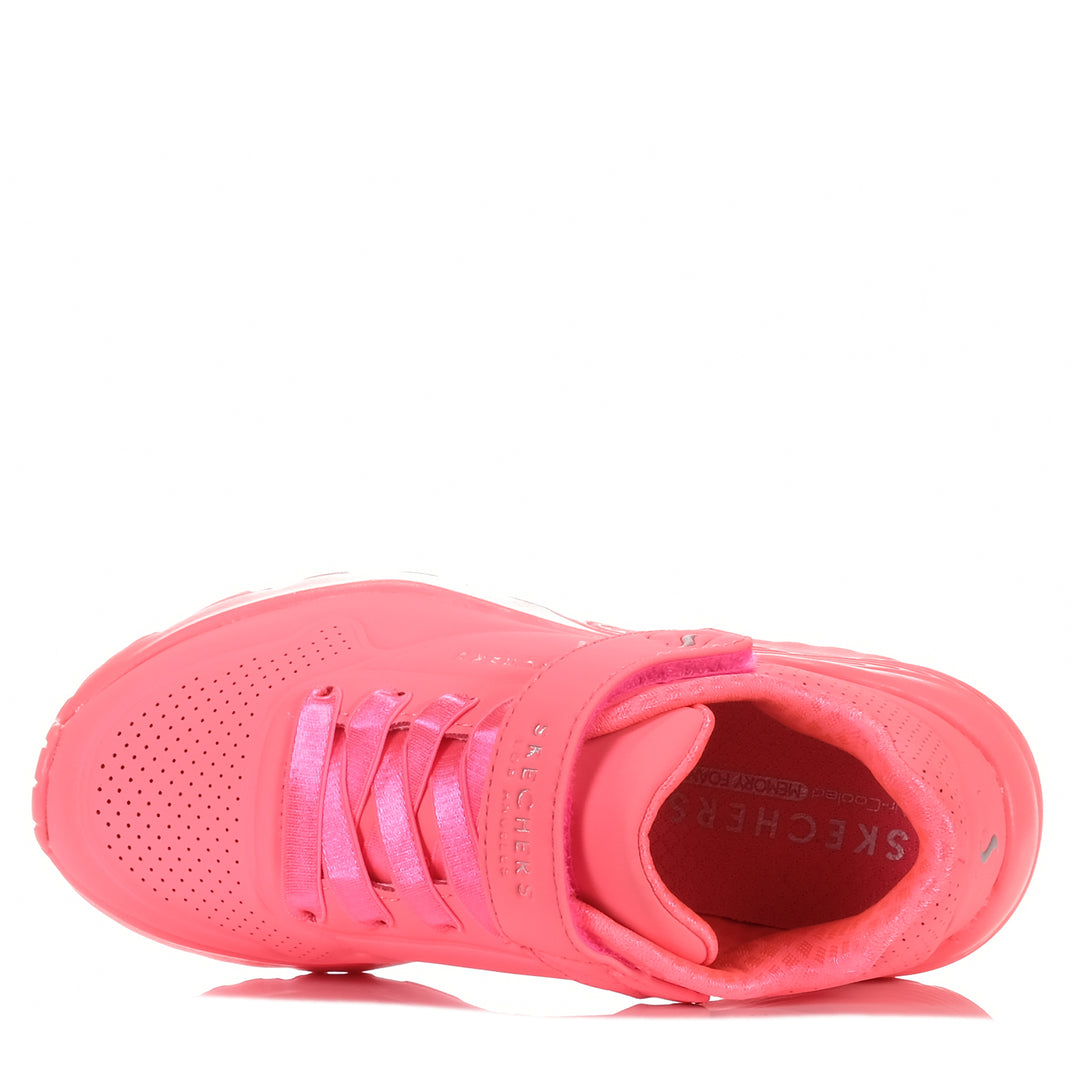 Skechers Kids' Uno Lite 310451L Neon Pink/Coral, 11 US, 2 US, 3 US, 4 US, 5 US, kids, pink, shoes, Skechers, youth