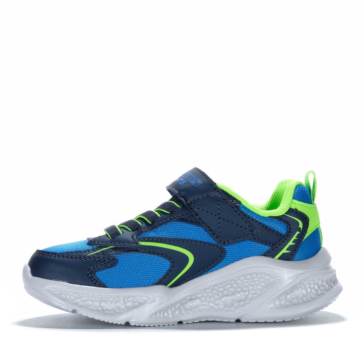 Skechers Meteor-Lights - Glow Strider Navy/Lime 401497L Youth Shoes