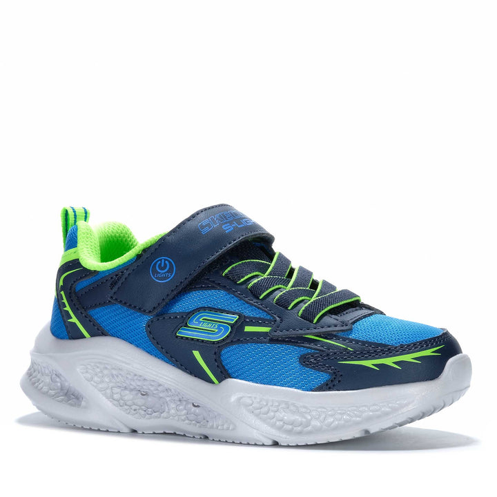 Skechers Meteor-Lights - Glow Strider Navy/Lime 401497L Youth Shoes