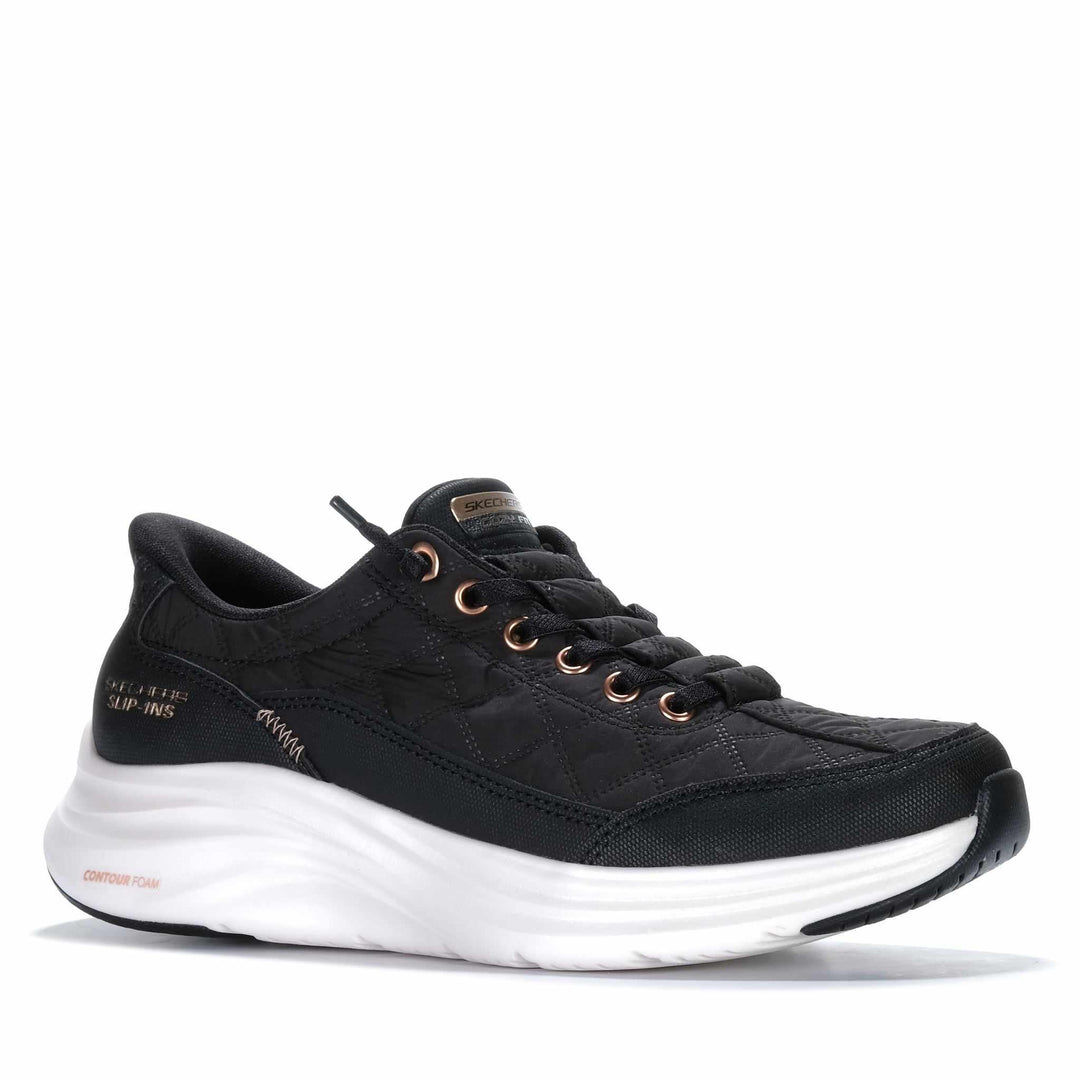 Skechers Slip-Ins: Contour Foam - Golden Hour Black/Rose Gold 15 Womens Sneakers