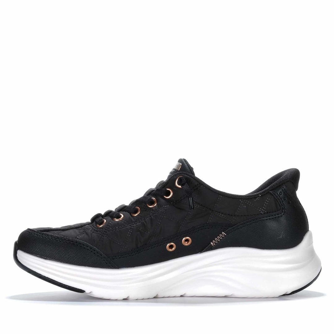 Skechers Slip-Ins: Contour Foam - Golden Hour Black/Rose Gold 15 Womens Sneakers