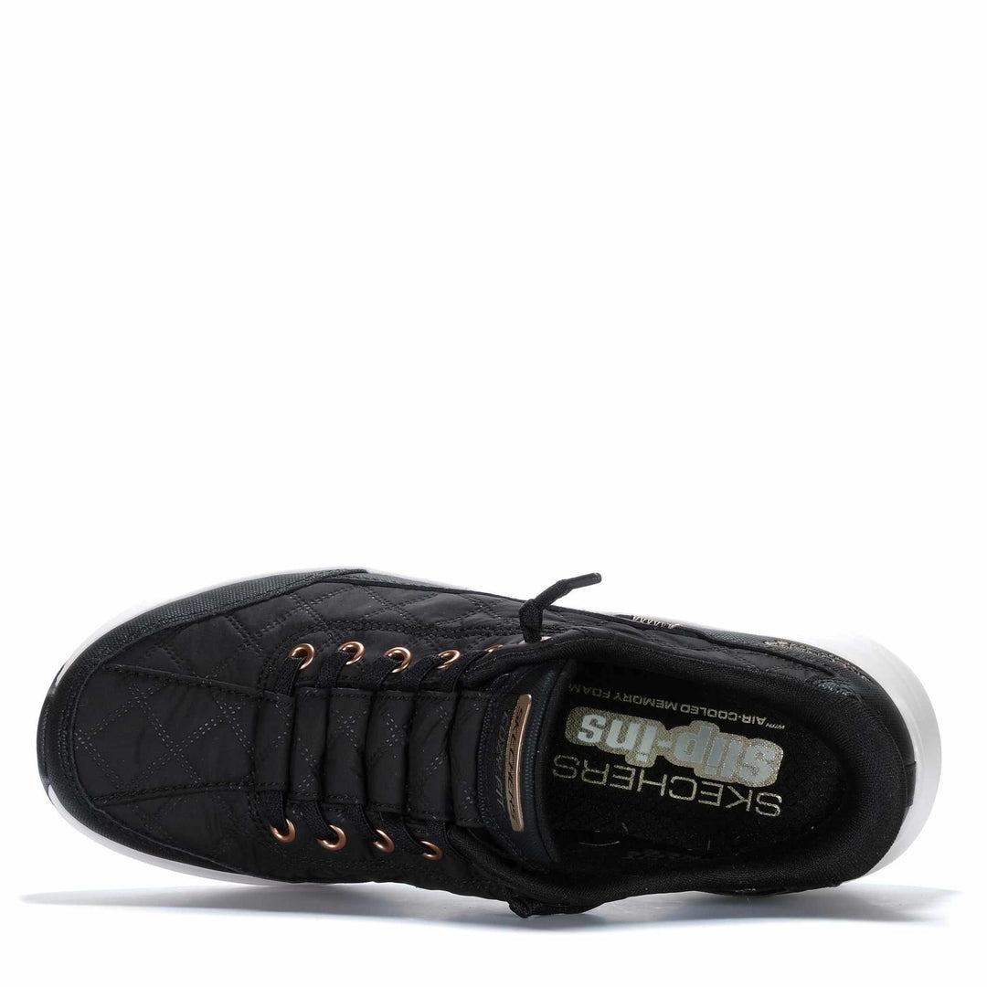 Skechers Slip-Ins: Contour Foam - Golden Hour Black/Rose Gold 15 Womens Sneakers