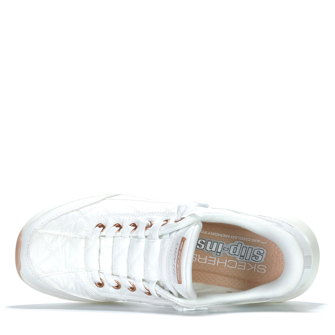 Skechers Slip-Ins: Contour Foam - Golden Hour White/Rose Gold 15 Womens Sneakers