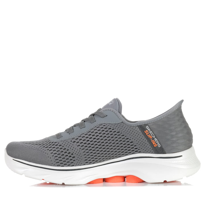 Skechers Slip-Ins: GOwalk 7 - Free Hand 2 216648 Grey/Orange, Mens, casual, grey, mens, shoes, skechers, sports, walking