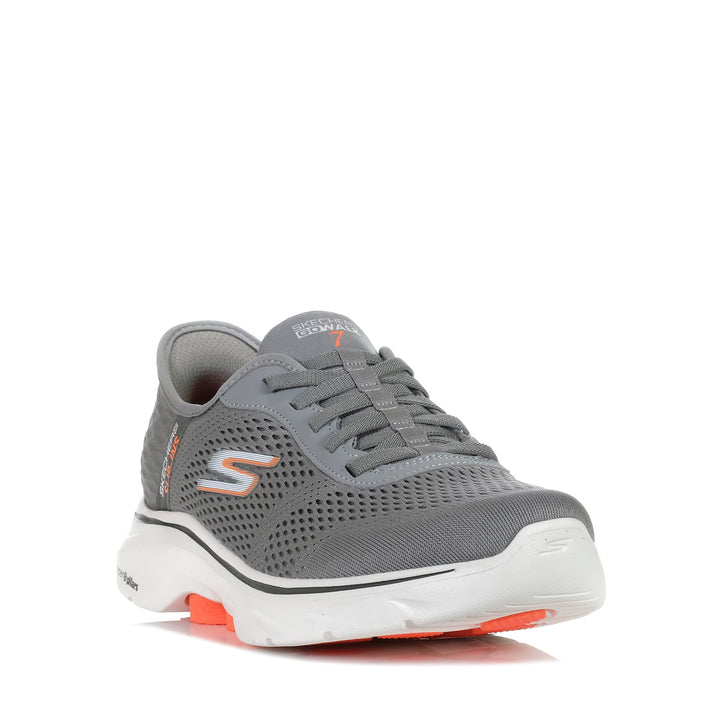 Skechers Slip-Ins: GOwalk 7 - Free Hand 2 216648 Grey/Orange, Mens, casual, grey, mens, shoes, skechers, sports, walking