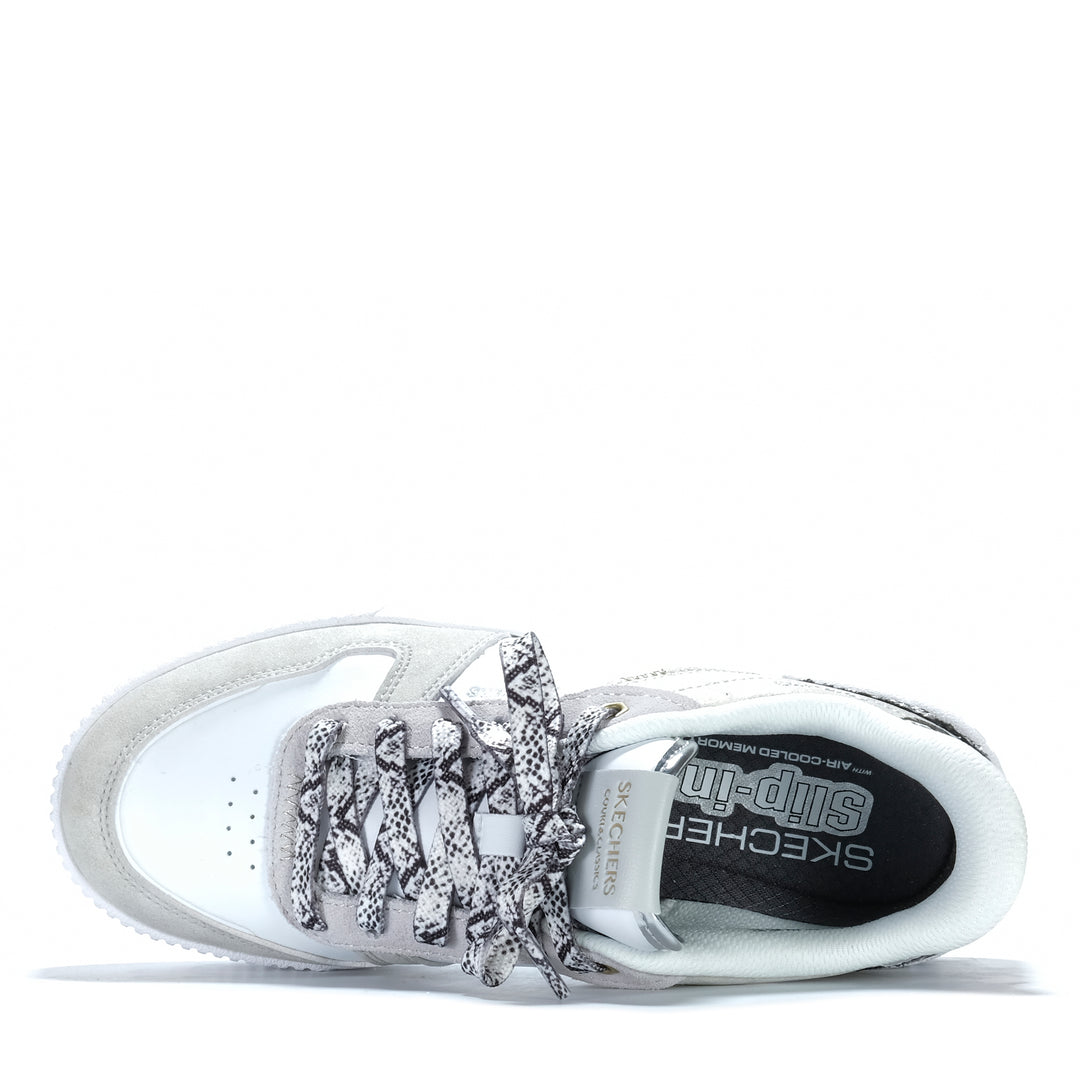 Skechers Slip-Ins: Jade - Radiant Roar White/Silver 185223 Womens Sneakers