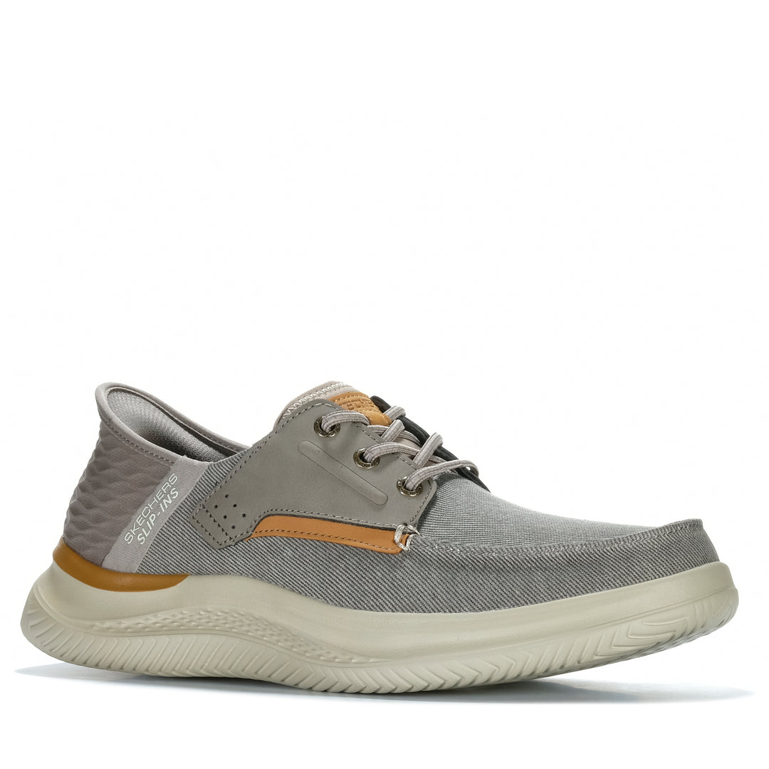 Skechers Slip-Ins Relaxed Fit: Hasting - Niko Taupe/Silver 20521 Mens 