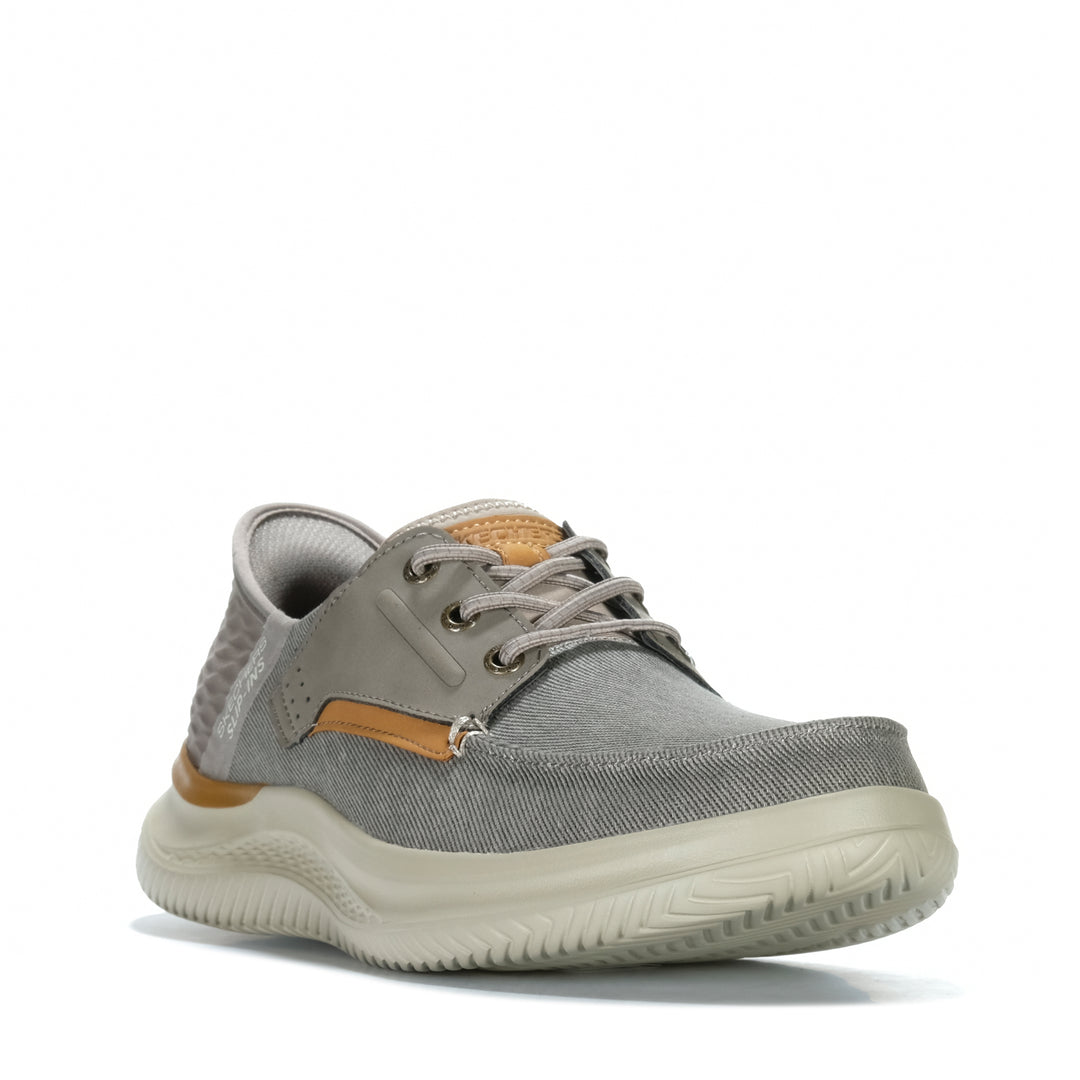 Skechers Slip-Ins Relaxed Fit: Hasting - Niko Taupe/Silver 20521 Mens 