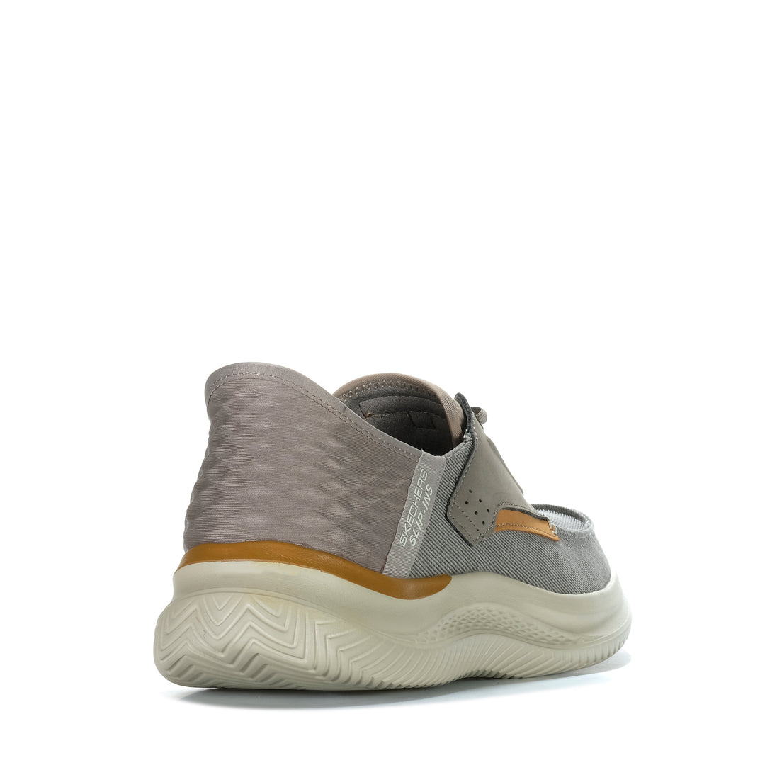 Skechers Slip-Ins Relaxed Fit: Hasting - Niko Taupe/Silver 20521 Mens 