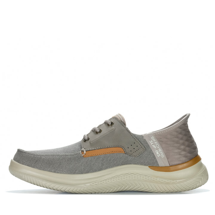Skechers Slip-Ins Relaxed Fit: Hasting - Niko Taupe/Silver 20521 Mens 