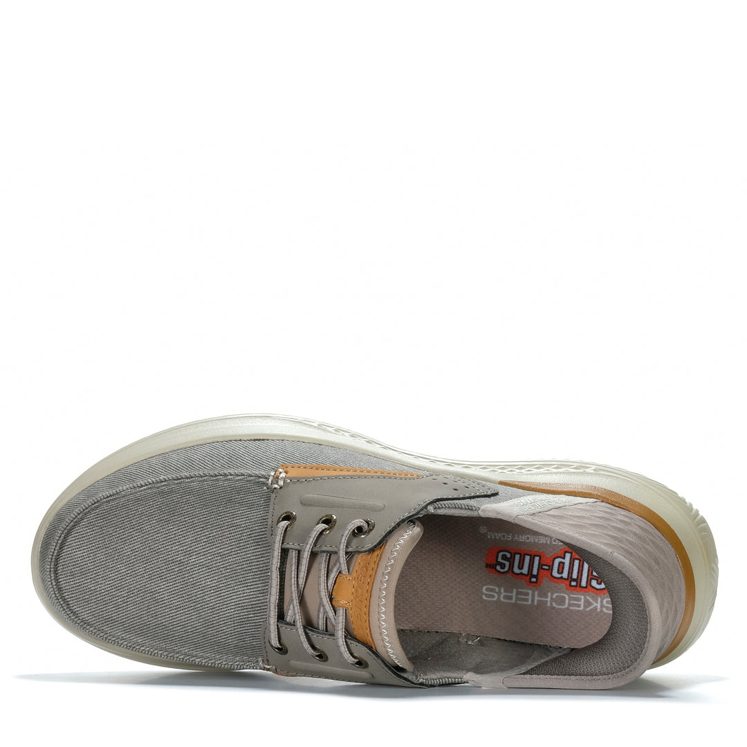 Skechers Slip-Ins Relaxed Fit: Hasting - Niko Taupe/Silver 20521 Mens 