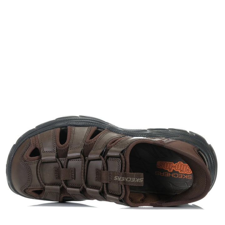 Skechers Slip-Ins Relaxed Fit: Revolted - Vartan Chocolate, 10 us, 11 us, 12 us, 13 us, 14 us, 7 us, 8 us, 9 us, chocolate, mens, sandals, skechers, wide