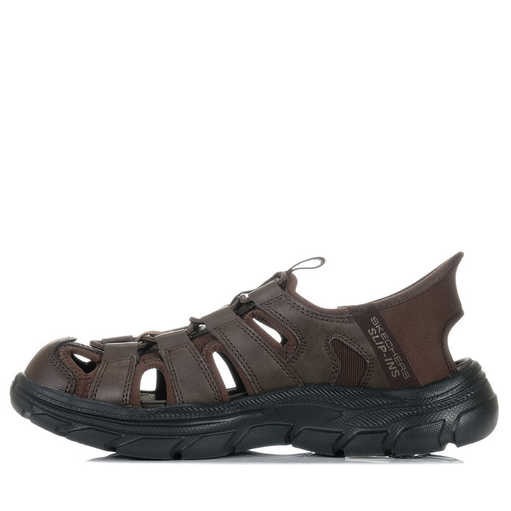 Skechers Slip-Ins Relaxed Fit: Revolted - Vartan Chocolate, 10 us, 11 us, 12 us, 13 us, 14 us, 7 us, 8 us, 9 us, chocolate, mens, sandals, skechers, wide