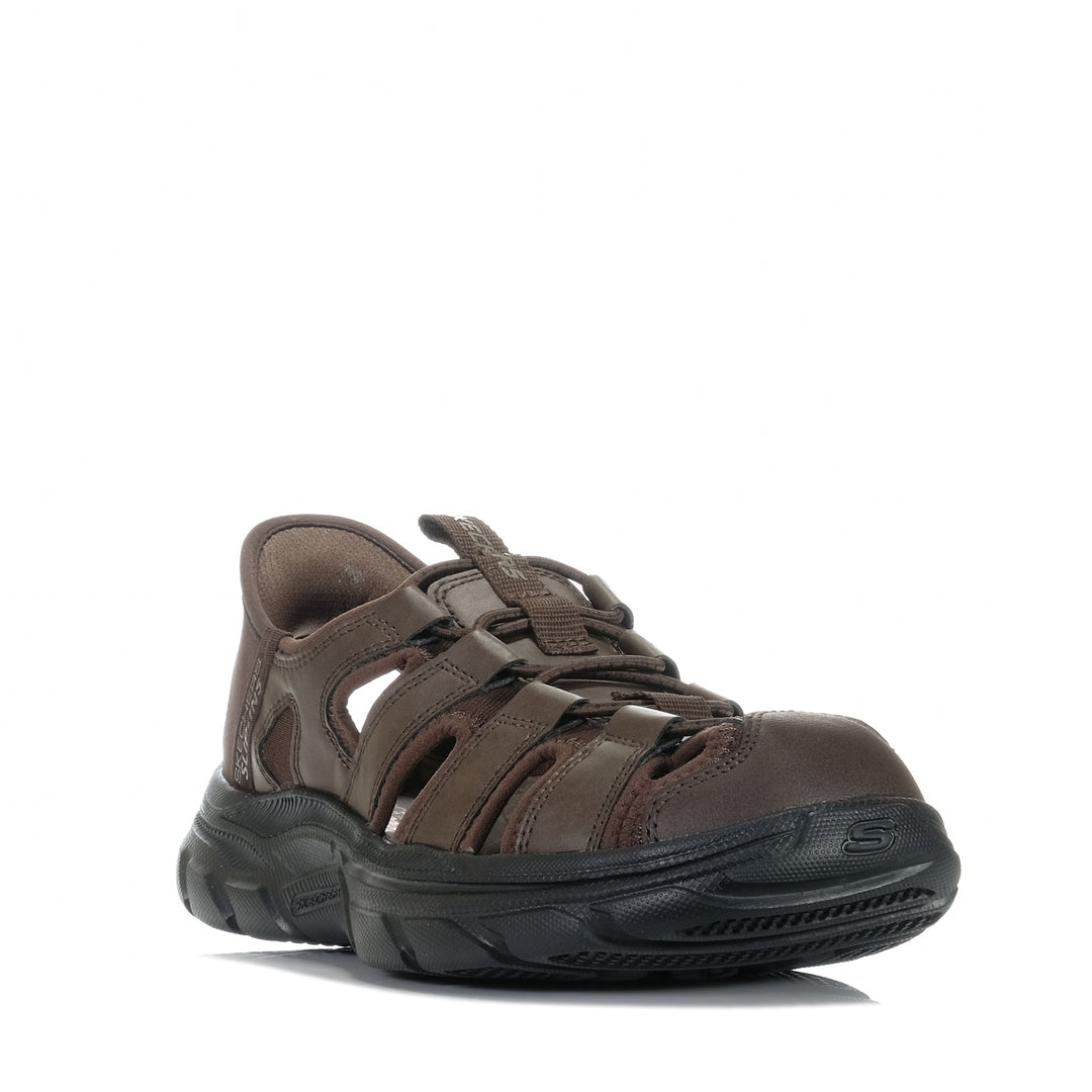 Skechers Slip-Ins Relaxed Fit: Revolted - Vartan Chocolate, 10 us, 11 us, 12 us, 13 us, 14 us, 7 us, 8 us, 9 us, chocolate, mens, sandals, skechers, wide