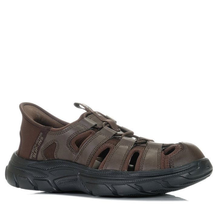 Skechers Slip-Ins Relaxed Fit: Revolted - Vartan Chocolate, 10 us, 11 us, 12 us, 13 us, 14 us, 7 us, 8 us, 9 us, chocolate, mens, sandals, skechers, wide