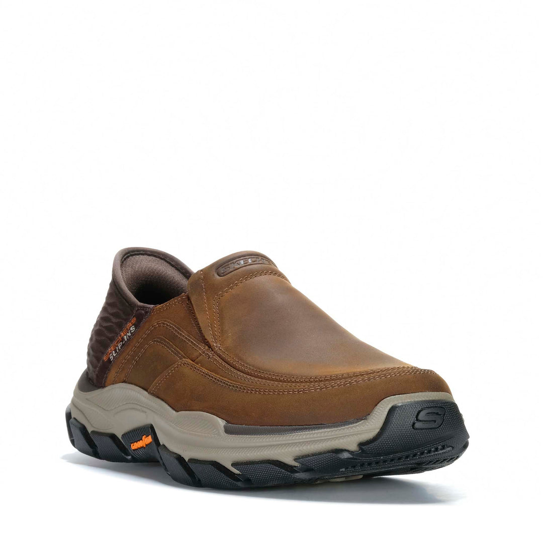 Skechers Slip-Ins: Respected - Elgin X-Wide 204810WW Dark Brown Mens Walking & Running