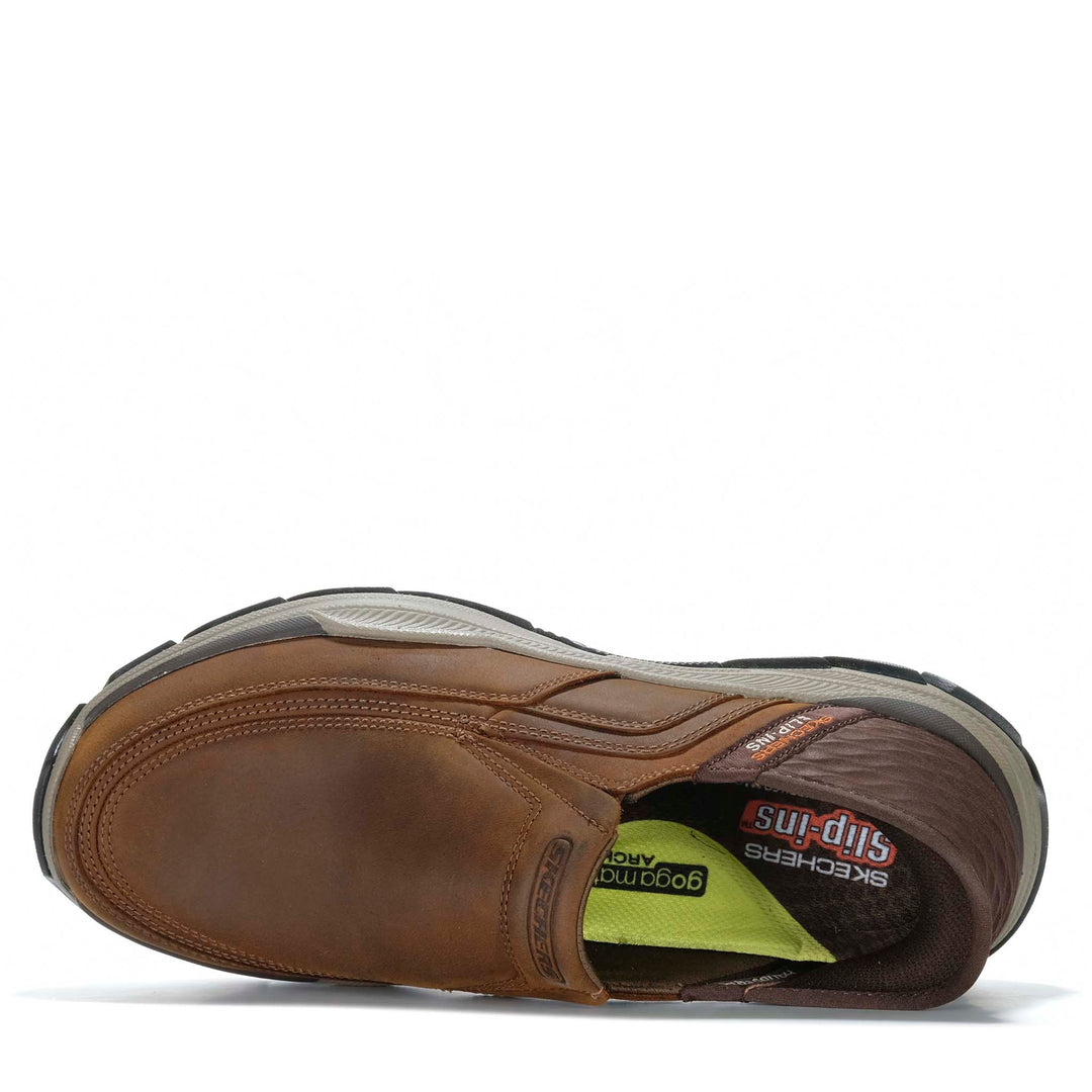 Skechers Slip-Ins: Respected - Elgin X-Wide 204810WW Dark Brown Mens Walking & Running