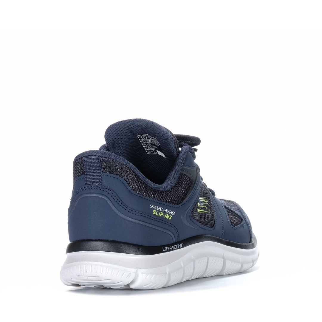 Skechers Slip-Ins: Track - Ezral Wide Fit Navy/Lime 233039W Mens Shoes