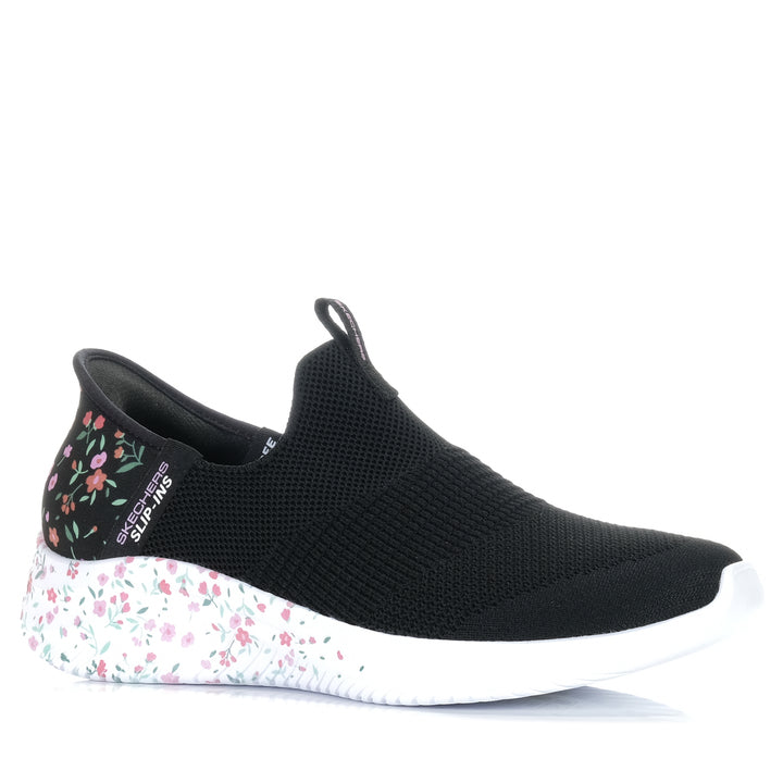 Skechers Slip-Ins: Ultra Flex 3.0 - Bloom On 150179 Black Multi, Womens, black, flats, floral, multi, shoes, skechers, slip ins, womens