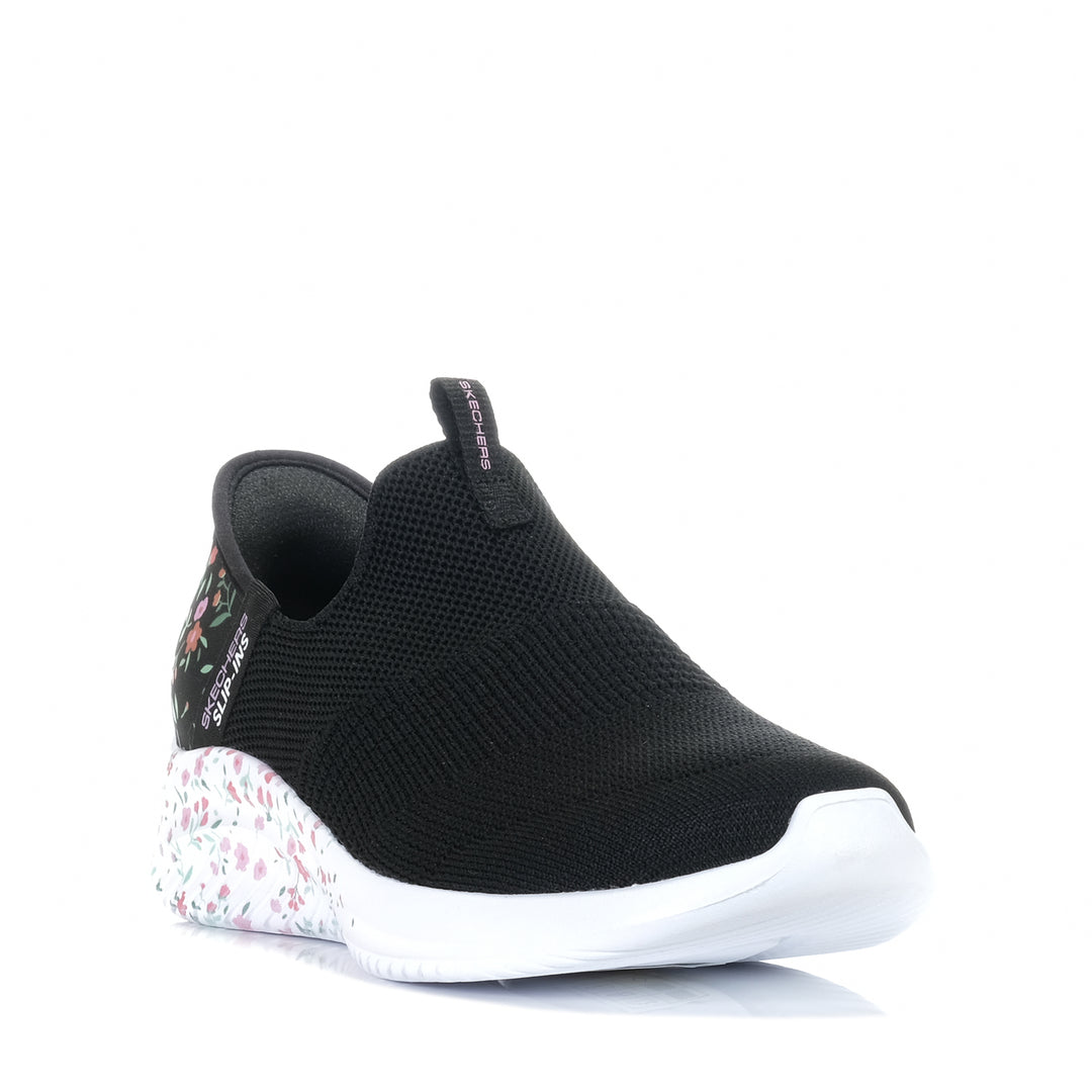 Skechers Slip-Ins: Ultra Flex 3.0 - Bloom On 150179 Black Multi, Womens, black, flats, floral, multi, shoes, skechers, slip ins, womens