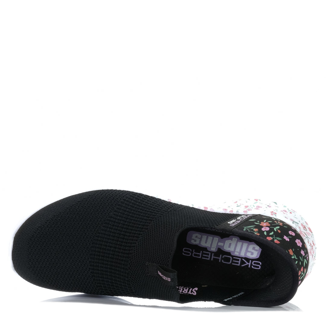 Skechers Slip-Ins: Ultra Flex 3.0 - Bloom On 150179 Black Multi, Womens, black, flats, floral, multi, shoes, skechers, slip ins, womens