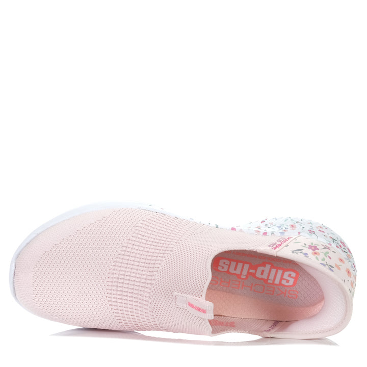 Skechers Slip-Ins: Ultra Flex 3.0 - Bloom On 150179 Pink/Multi, 10 US, 11 US, 6 US, 7 US, 8 US, 9 US, flats, floral, multi, pink, shoes, Skechers, slip ins, womens