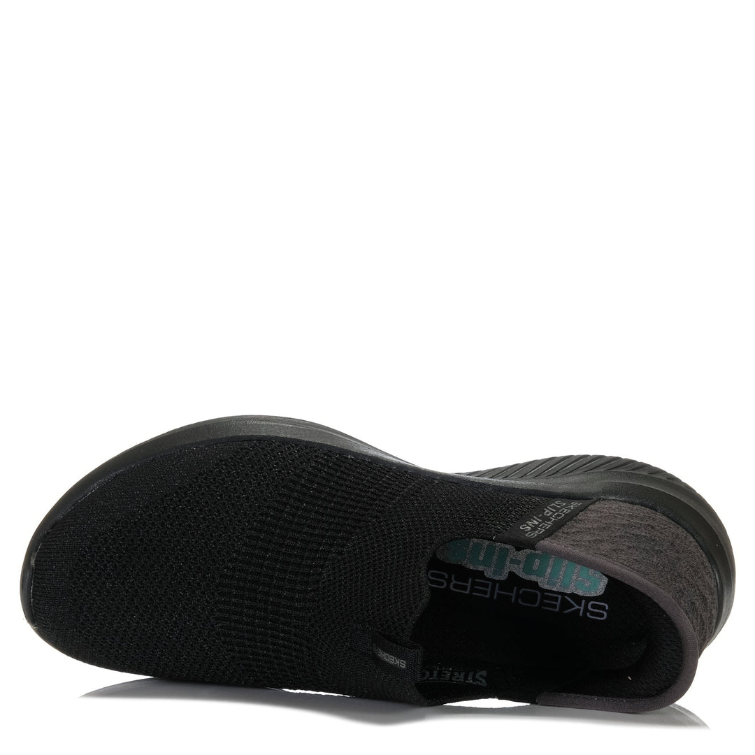 Skechers Slip-Ins: Ultra Flex 3.0 - Smooth Step Black/Black, 10 us, 11 us, 6 us, 7 us, 8 us, 9 us, black, flats, low-tops, shoes, skechers, sneakers, womens
