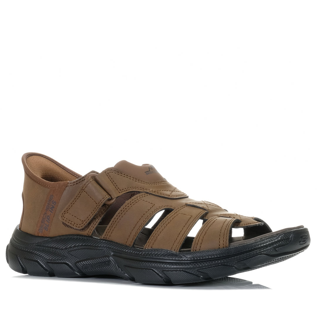 Skechers Slip-ins RF: Revolted - Norvel 205184 Dark Brown, 10 US, 11 US, 12 US, 13 US, 8 US, 9 US, brown, mens, sandals, Skechers