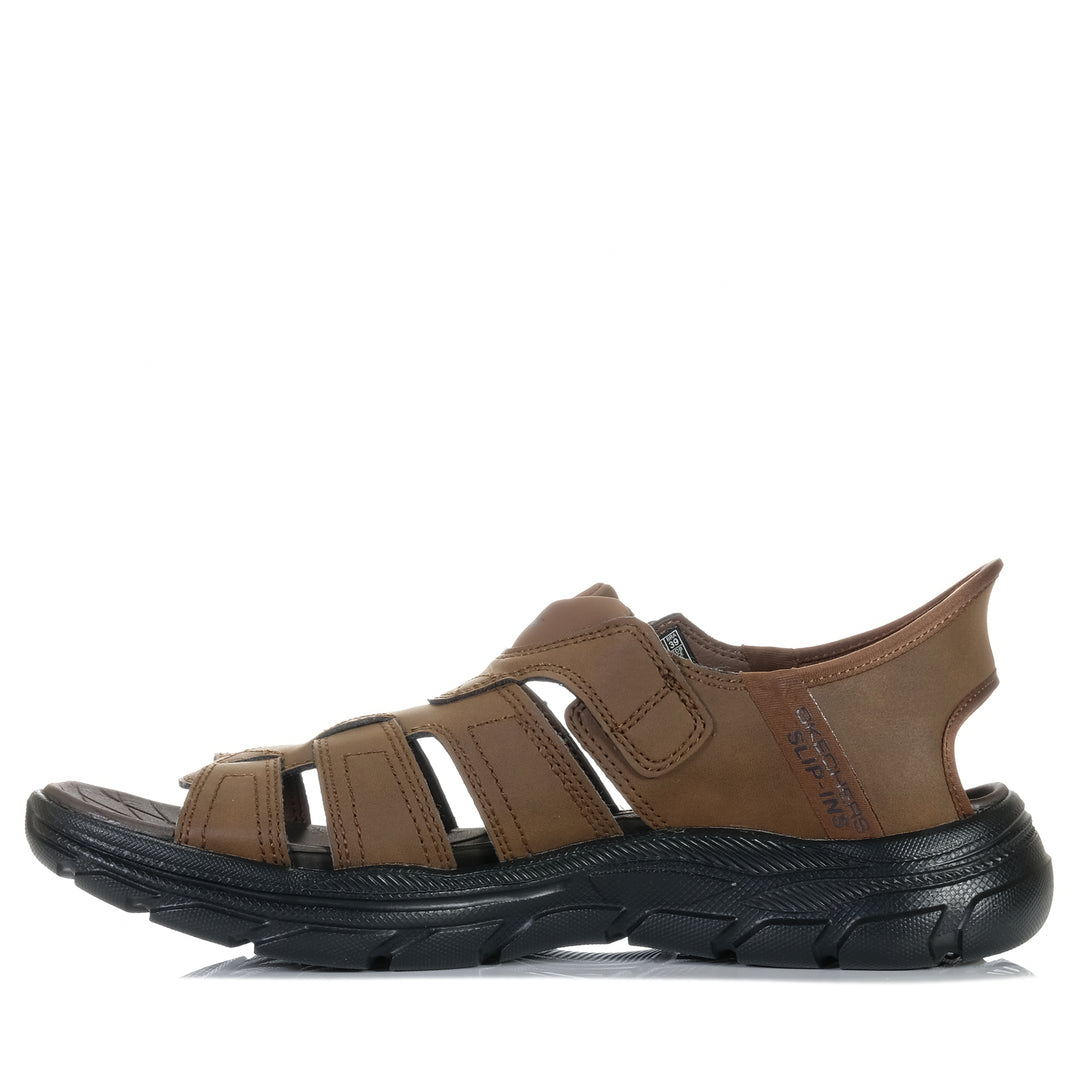 Skechers Slip-ins RF: Revolted - Norvel 205184 Dark Brown, 10 US, 11 US, 12 US, 13 US, 8 US, 9 US, brown, mens, sandals, Skechers