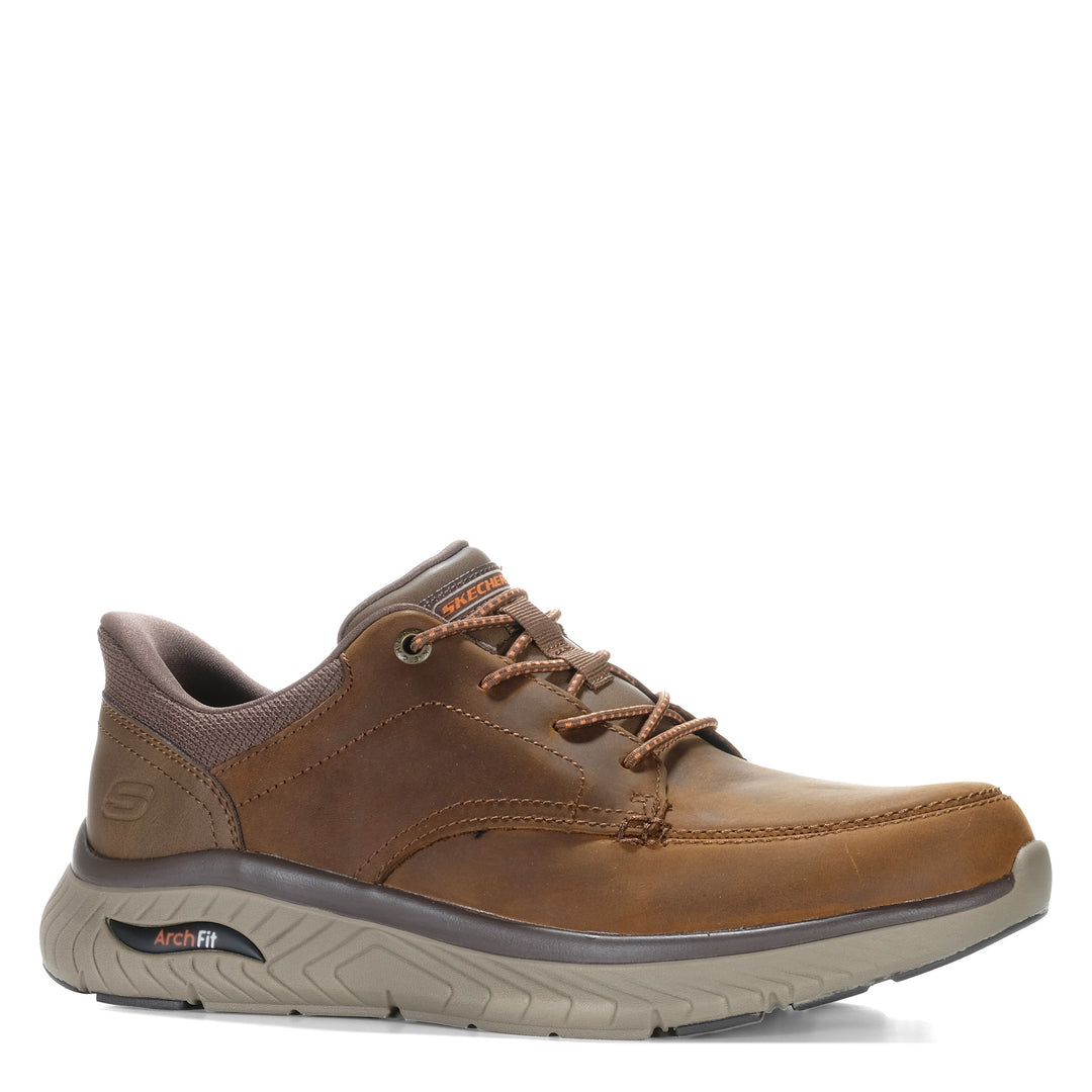 Skechers Slip-ins Relaxed Fit: Arch Fit Crosser - Holden 205870 Mens Flats#color_dark-brown