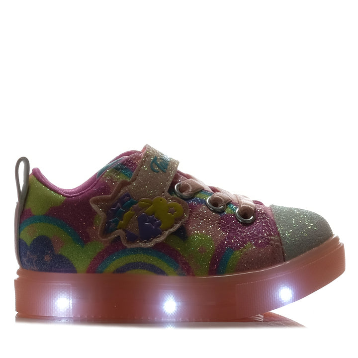 Skechers Twinkle Sparks Ice 2.0 - Shimmering Sky Coral/Multi, 10 US, 6 US, 7 US, 8 US, 9 US, kids, orange, shoes, skechers