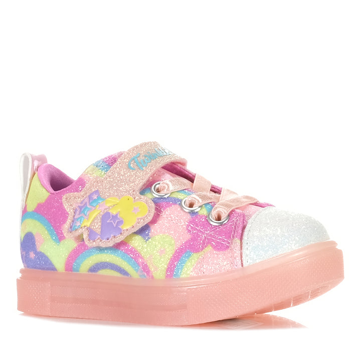 Skechers Twinkle Sparks Ice 2.0 - Shimmering Sky Coral/Multi, 10 US, 6 US, 7 US, 8 US, 9 US, kids, orange, shoes, skechers