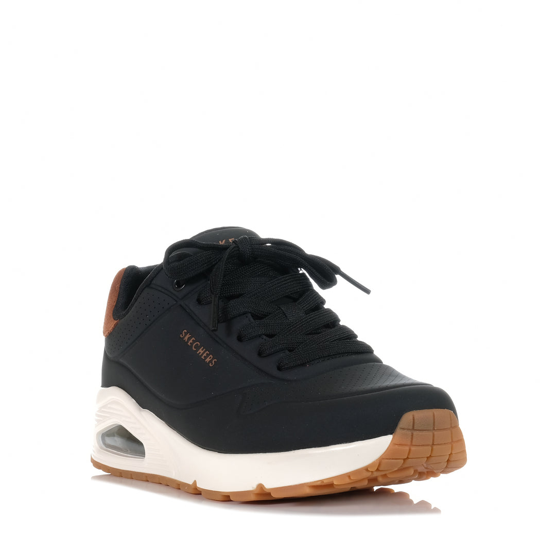 Skechers Uno - Suited On Air 183004 Black, 10 US, 11 US, 12 US, 13 US, 8 US, 9 US, black, casual, low-tops, mens, shoes, Skechers, sneakers