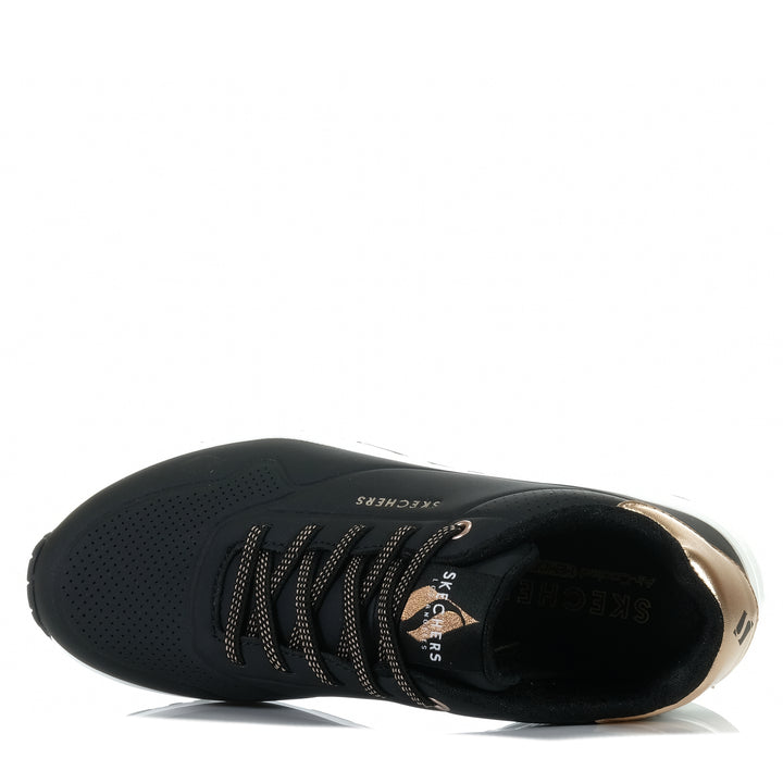 Skechers Uno 2 - Shimmer Away 155196 Black, 10 US, 11 US, 6 US, 7 US, 8 US, 9 US, black, flats, low-tops, shoes, Skechers, sneakers, womens