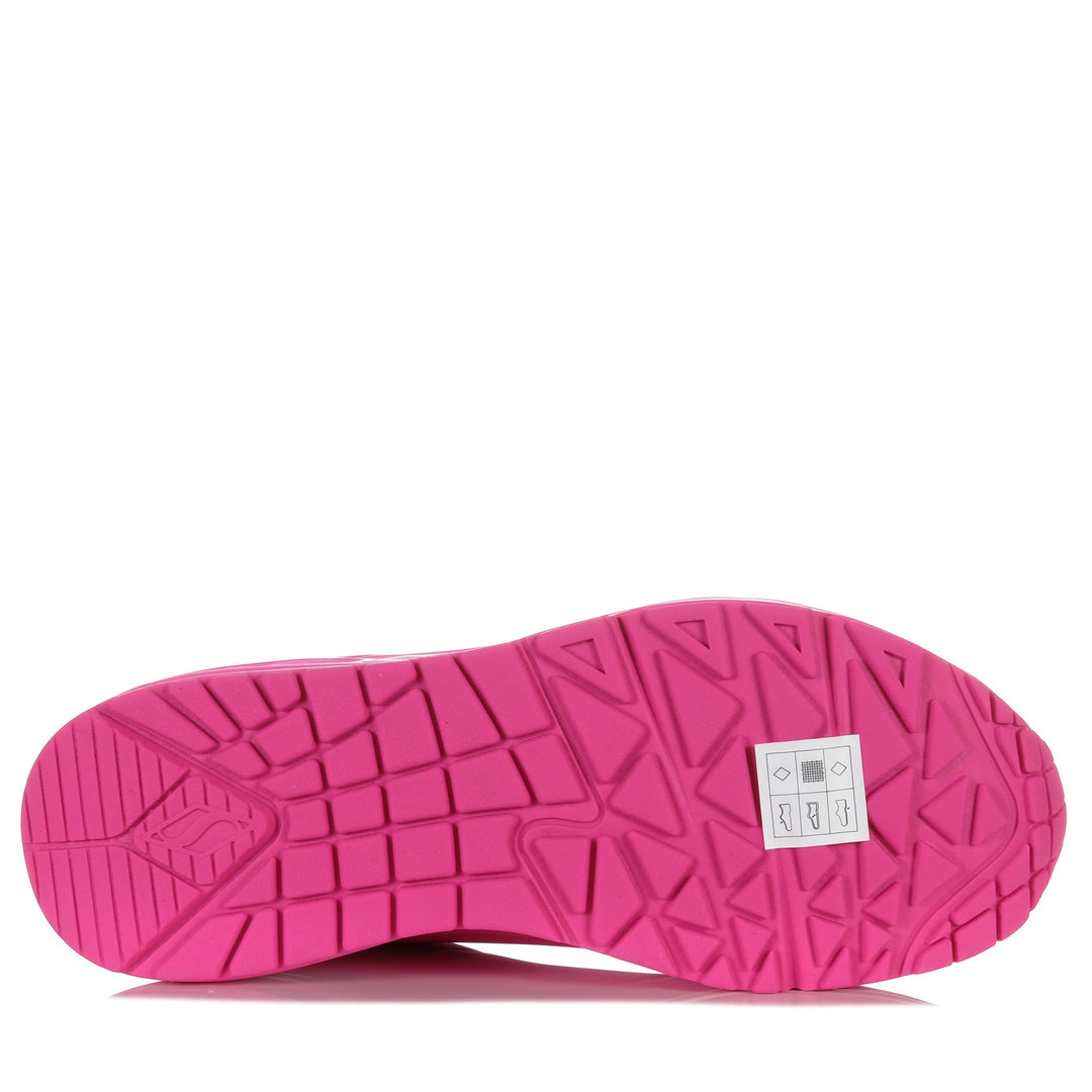 Skechers Uno - Night Shades 73667 Hot Pink, 10 us, 11 us, 6 us, 7 us, 8 us, 9 us, flats, low-tops, pink, shoes, skechers, sneakers, womens