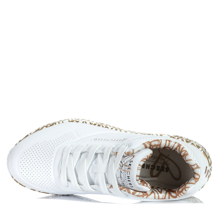 Skechers x JGoldcrown: Uno - Loving Love 155506 White/Rose Gold