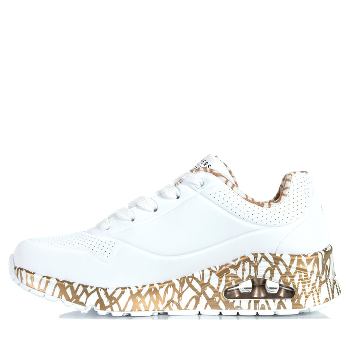 Skechers x JGoldcrown: Uno - Loving Love 155506 White/Rose Gold