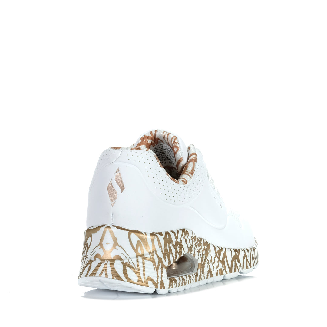Skechers x JGoldcrown: Uno - Loving Love 155506 White/Rose Gold