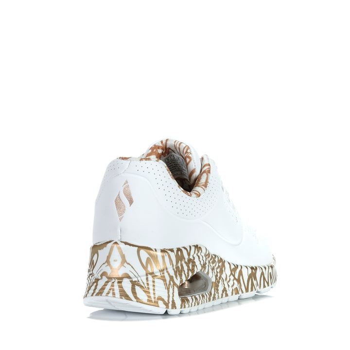 Skechers x JGoldcrown: Uno - Loving Love 155506 White/Rose Gold