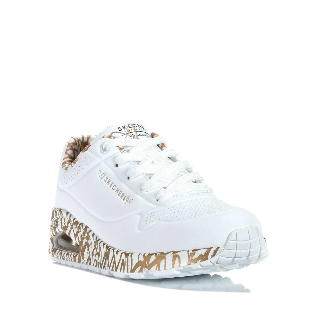 Skechers x JGoldcrown: Uno - Loving Love 155506 White/Rose Gold