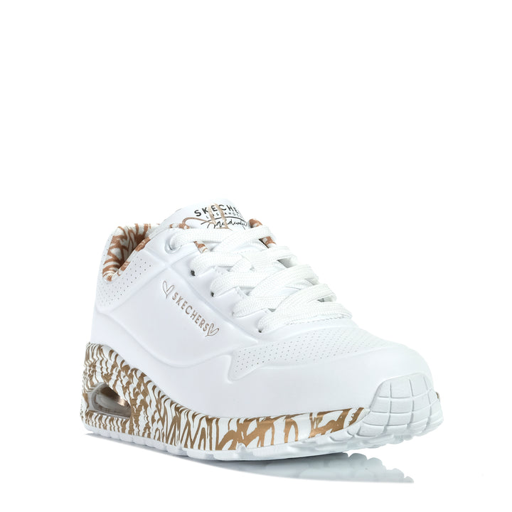 Skechers x JGoldcrown: Uno - Loving Love 155506 White/Rose Gold