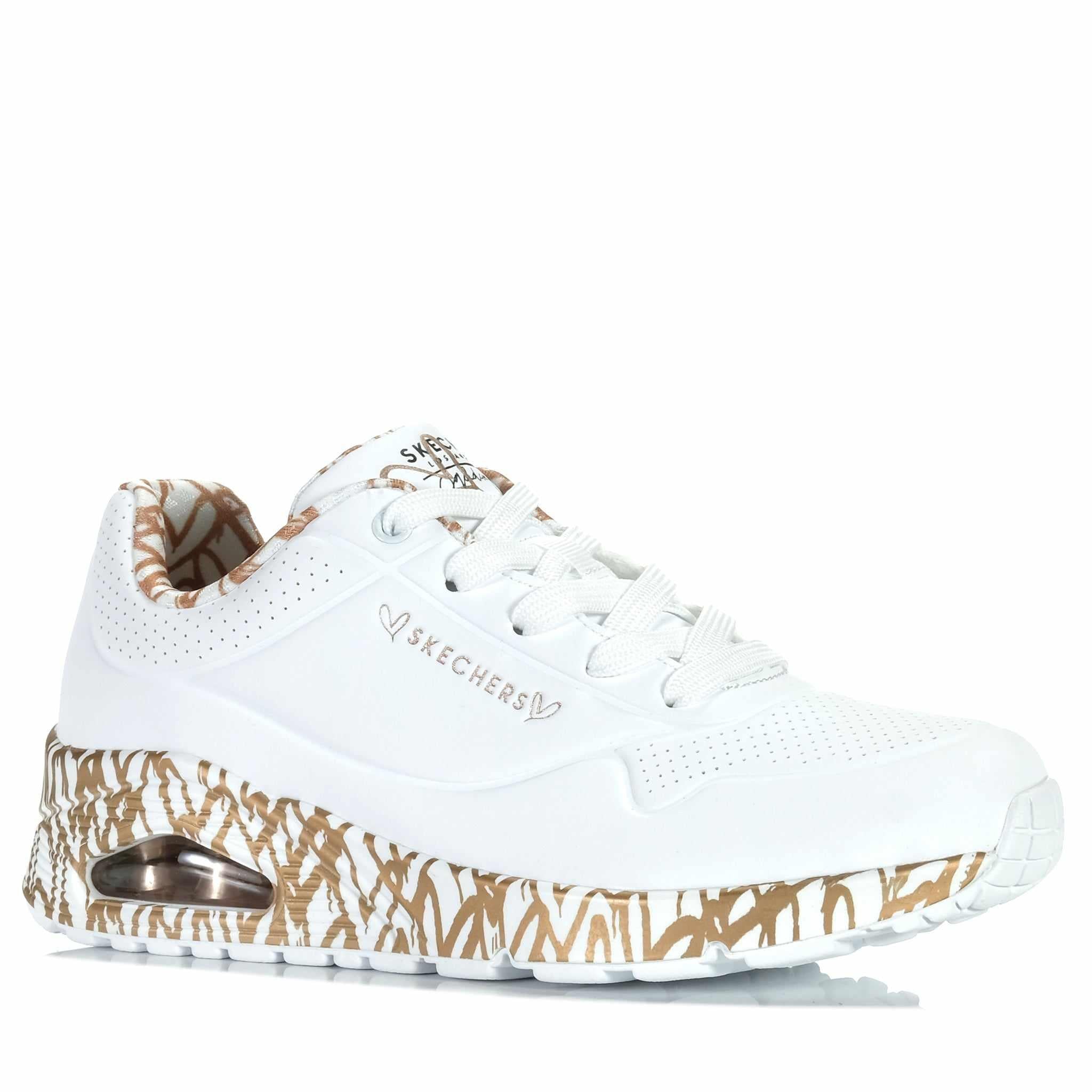 skechers white rose gold
