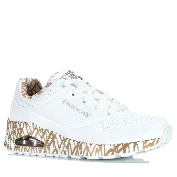 Skechers x JGoldcrown: Uno - Loving Love 155506 White/Rose Gold