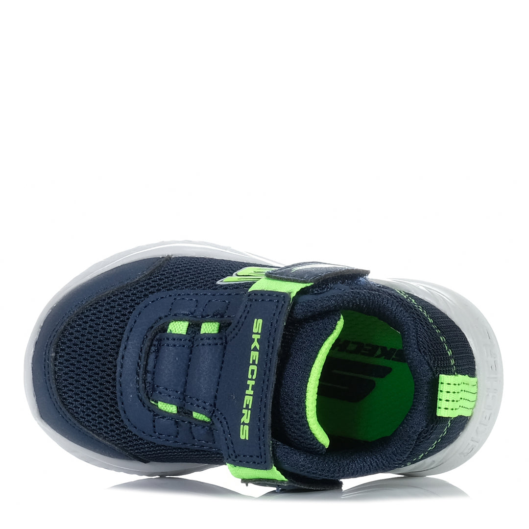 Skechers Nitro Sprint - Swift Buddies 407313N Navy/Lime, 10 US, 5 US, 6 US, 7 US, 8 US, 9 US, blue, kids, multi, shoes, Skechers, toddlers