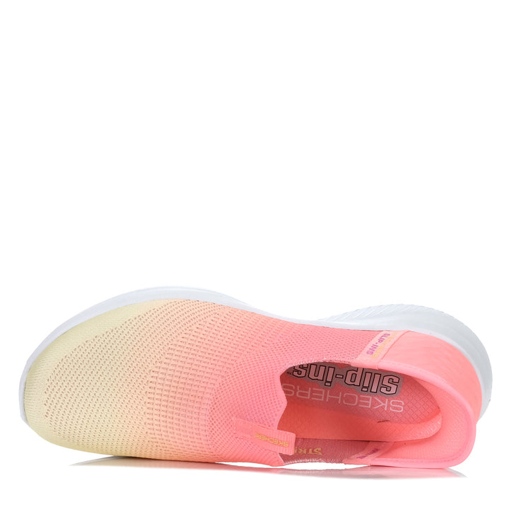 Skechers Slip-Ins: Ultra Flex 3.0 - Beauty Blend Neon Pink/Yello, Womens, flats, pink, shoes, skechers, womens