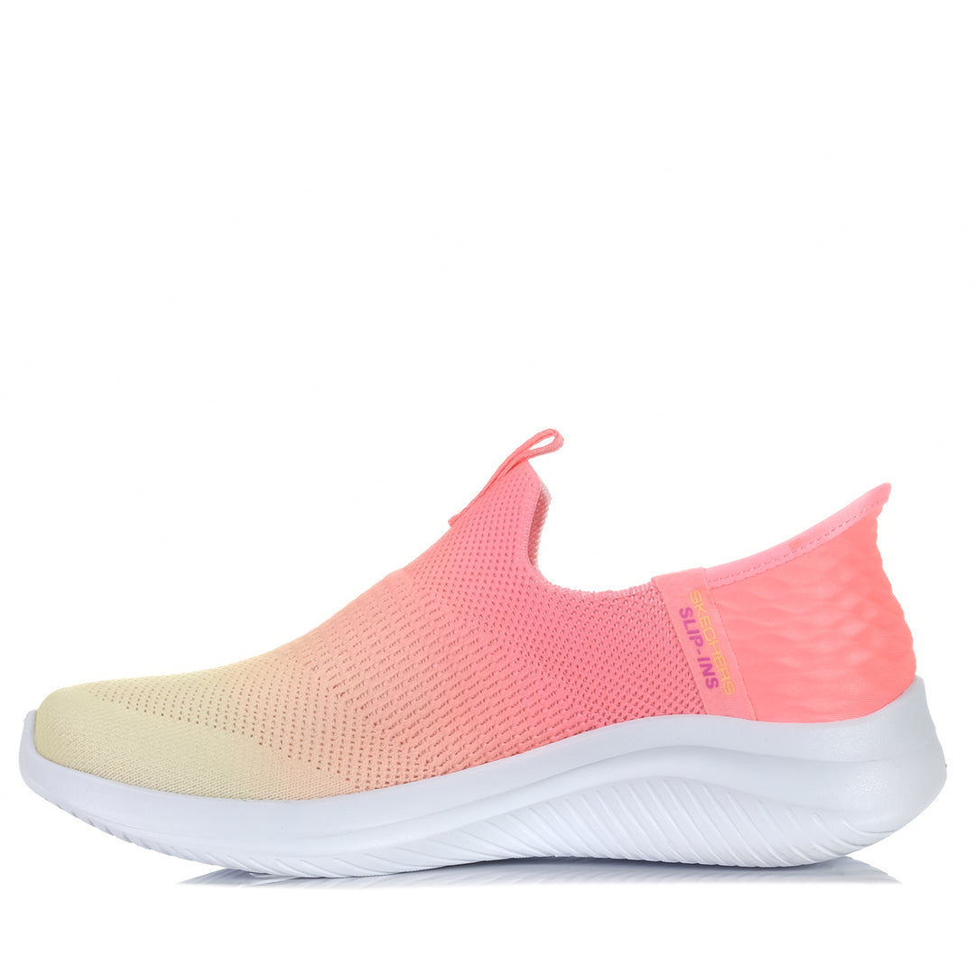 Skechers Slip-Ins: Ultra Flex 3.0 - Beauty Blend Neon Pink/Yello, Womens, flats, pink, shoes, skechers, womens