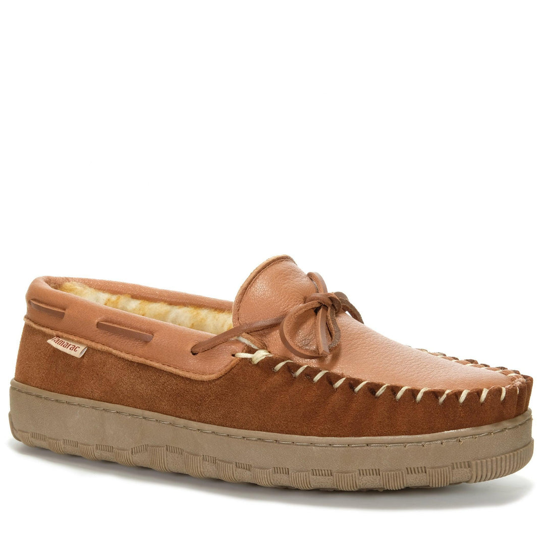 Tamarac Deerskin Mocc, 10 US, 11 US, 12 US, 13 US, 7 US, 8 US, 9 US, brown, mens, slippers, tamarac