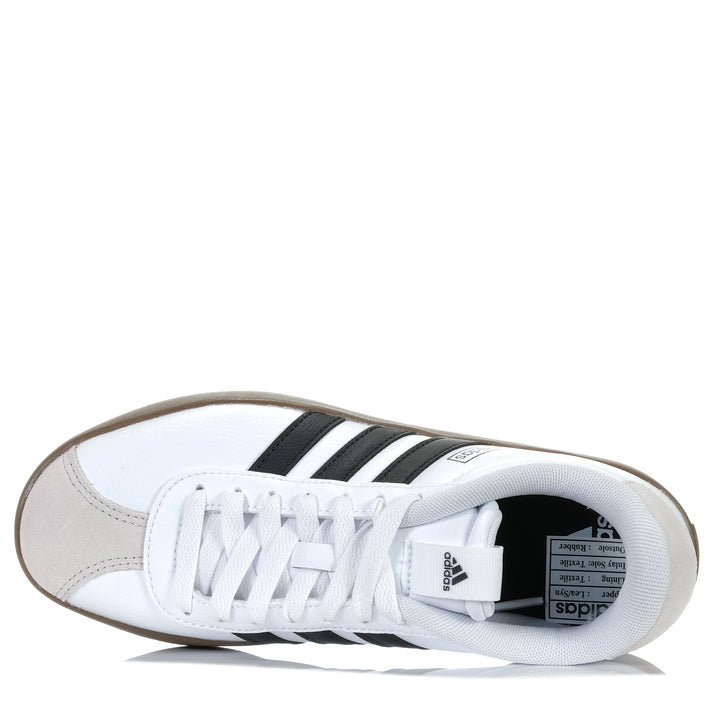 Adidas VL Court 3.0 Womens White/Black, 10 US, 11 US, 6 US, 7 US, 8 US, 9 US, Adidas, low-tops, sneakers, white, womens