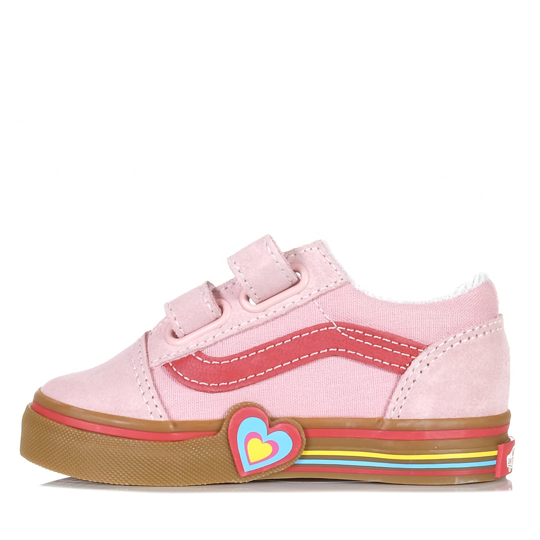 Vans Old Skool V Heart Toddler Pink/Multi, Toddler