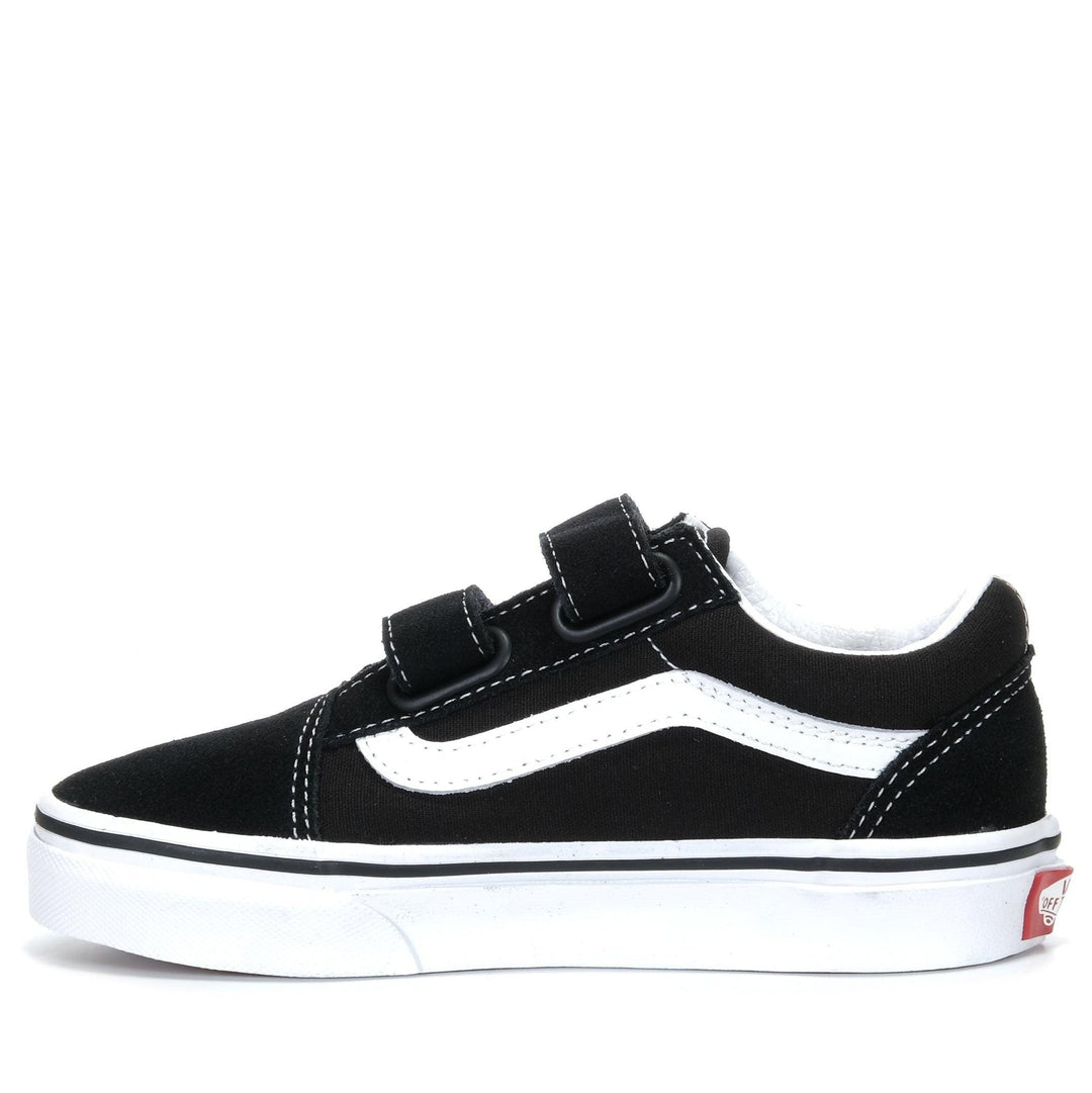 Vans Old Skool V Kids Black/White, 1 US, 11 US, 12 US, 13 US, 2 US, 3 US, bf, black, kids, shoes, vans, youth